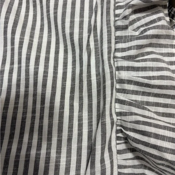 2 panels Emily & Meritt Pottery Barn, Ruffle edge, striped,  52x63 curtains - Picture 3 of 9